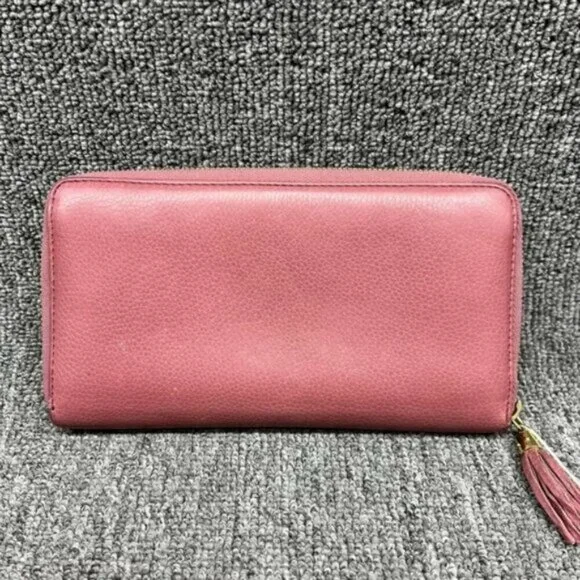 Authentic Gucci Soho Zip Around Wallet Pink Leather GG Logo Luxury - Picture 2 of 16